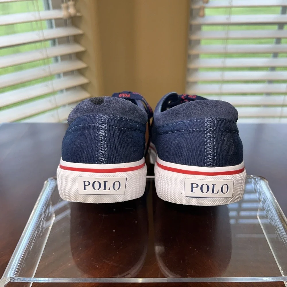 Polo Ralph Lauren Faxon X Cotton Suede Blue Sneakers Shoes Men Sz 10 Nautical